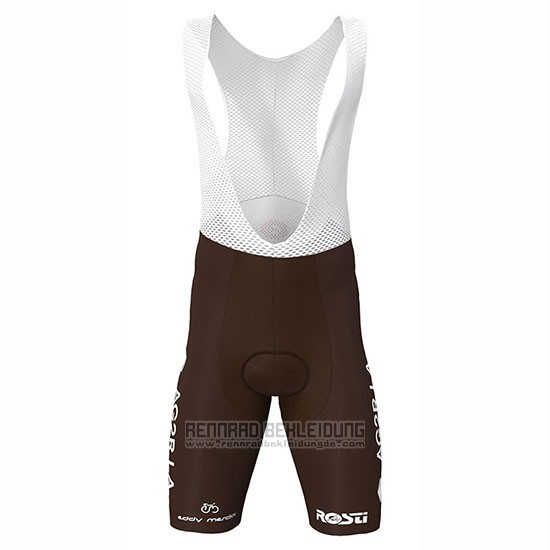 2019 Fahrradbekleidung Ag2r La Mondiale Braun Wei Blau Trikot Kurzarm und Tragerhose